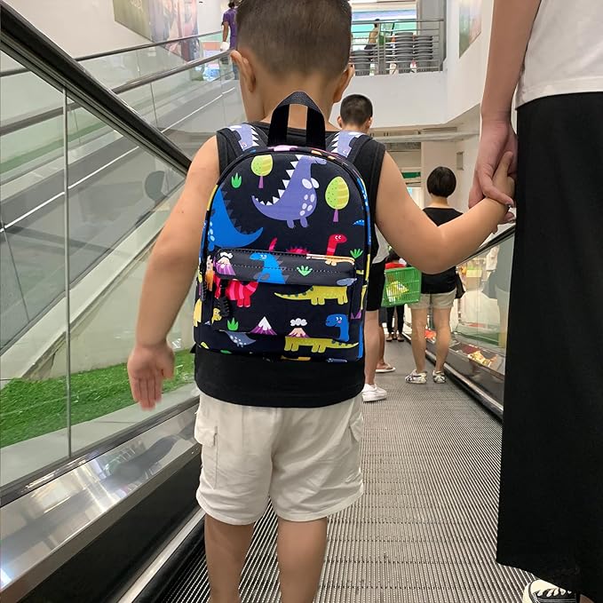 Accmor Toddler Leash Baby Dinosaur Backpack Harness with Anti Lost Wrist Link, Cute Mini Child Daycare Bag with Tether Hold Kids Close While Outdoor Walking for Baby Boys Girls