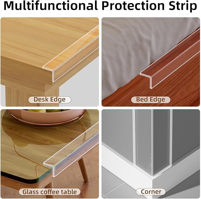 Clear Edge Protector,Safe Corner Protector, Anti-Sharp Edge Protector, for Furniture, Drawers, Tables, Cabinets 1.18inX6.56FT