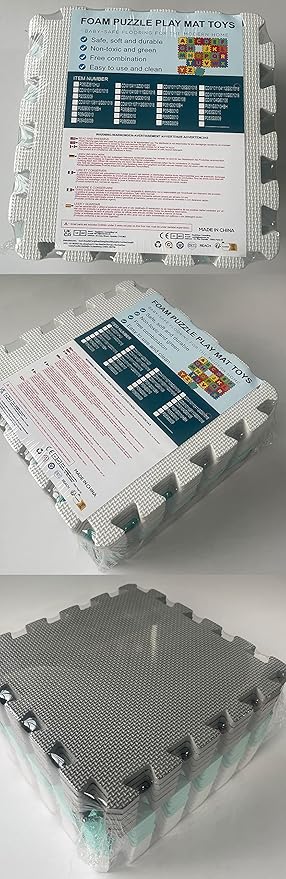 YIMINYUER® 20 Tiles (30cm×30cm×1cm Each Tile) Baby Soft Puzzle Play Mats, Kids Thick EVA Foam Floor, Toddlers & Children's Soft Interlocking Mat R01R04R08G301020