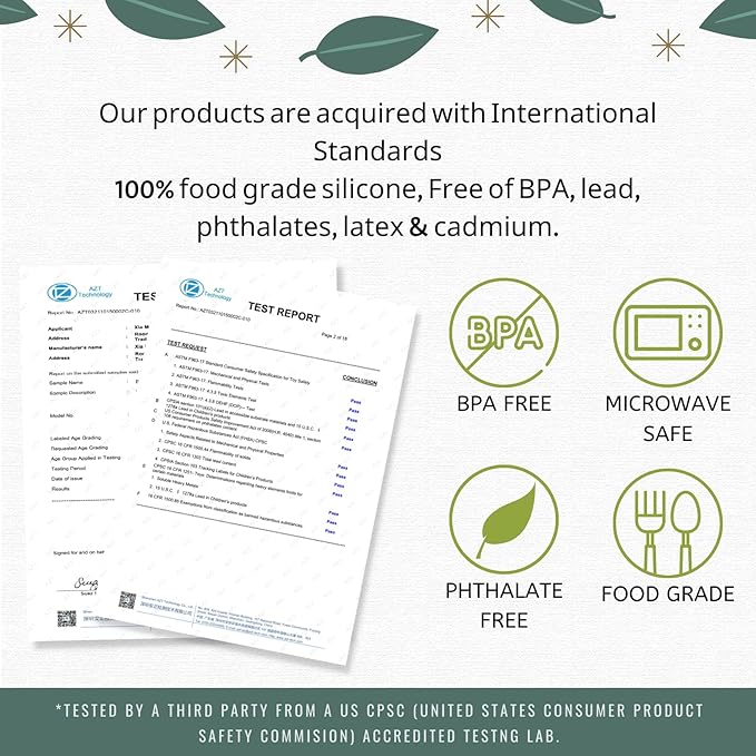 Snack Containers, Silicone Snack Cups for 6-12 Months Toddlers - Pack of 2 Food Grade Silicone Snack Cups with Grip Handle for Baby Led Weaning, Unbreakable (Natural/Cambridge Blue)