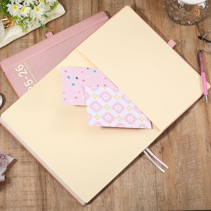 Planner 2025-2026 - JUL 2025 - JUN 2026, Academic Planner 8.5" x 11", 2025-2026 Planner Weekly and Monthly, Leather Cover Planner with Thick Paper, Back Pocket with Notes Pages - Rose Gold