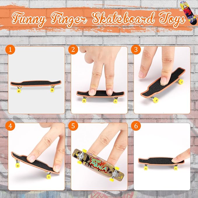 Skylety 31 Pieces Mini Finger Toys Set for Boy Girl Includes 6 Finger Skateboards, 4 Bikes, 2 Mini Scooters 4 Swing Board 8 Matched Wheels 7 Tool Accessories Educational Toy Party Favor(Novel)