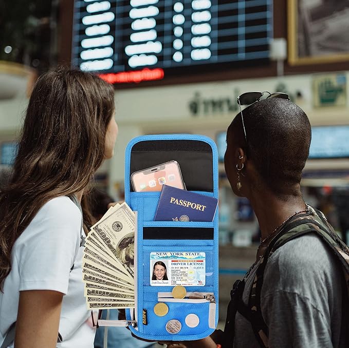 Neck Wallet Lightweight RFID Blocking Waterproof Travel Pouch for Women Men