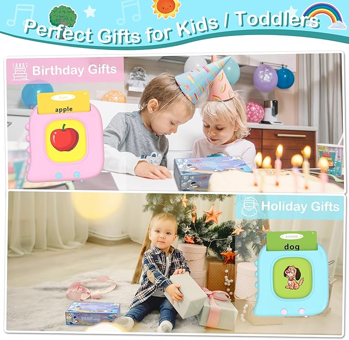 Talking Flash Cards for Toddlers 1-3 with 510 Sight Words, Educational Toddler Toys for 2-4 Years Old Boys Girls Birthday Gift, Montessori Learning Toy for Toddlers, Autism Sensory Speech Therapy Toys