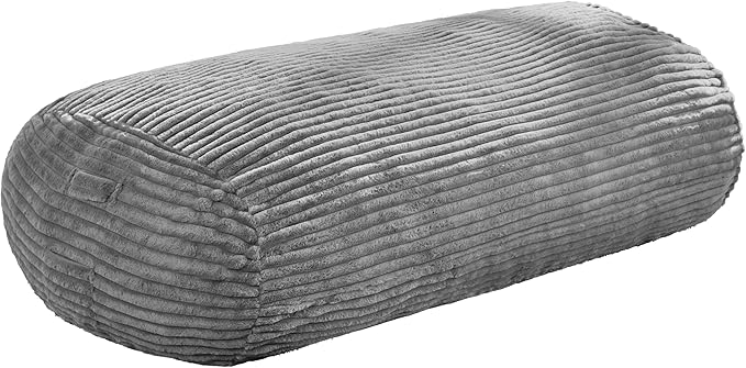 Hobestluk 6FT Bean Bag Chairs Adult Bean Bag with Portable Handle Comfy Large Bean Bag Lounge Chair with Removable Cover for Living Room Bedroom (Stripe Grey, 6FT)