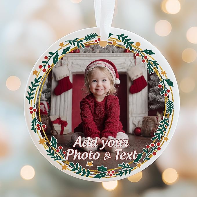 Personalized Baby Christmas Ornament 2025 - Custom New Baby Photo Ornaments - Sweet Gift for New Parents, Mom, Dad - Christmas, Birthday Gift for Babies, Boy, Girls, Family, Grandparents