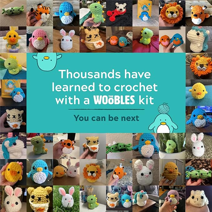The Woobles Crochet Kit for Beginners - Easy Arts and Crafts Knitting & Crochet Animals Kit As Seen On Shark Tank - JoJo The Bunny
