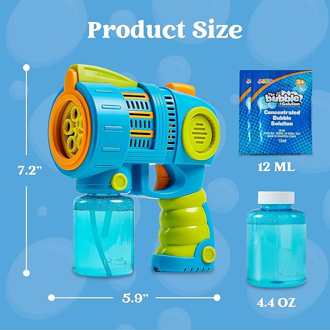 Sloosh 2 Packs Bubble Gun Machine with Refill Solution, Automatic Bubble Maker Blower for Kids, Outdoors, Party, Easter, Summer, Easter Basket Stuffers, Birthday Gift