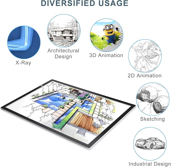 LitEnergy A2 LED Copy Board Light Tracing Box, Ultra-Thin Adjustable Artcraft LED Trace Light Pad for Tattoo Drawing, Streaming, Sketching, Animation, Stenciling