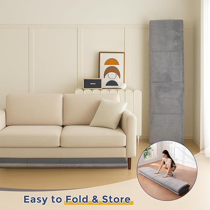 MAXYOYO 1.2" Thick Baby Play Mat for Floor, 78"x 78" Foldable Playpen Mat, Tummy Time Foam Mats Ultra Soft Support, Padded Carpet with Non-Slip Backing for Infant,Kids and Toddler Crawling, Grey