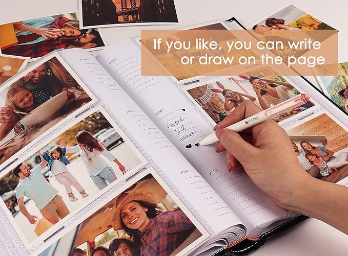 RECUTMS Photo Albums for 4x6 Photos Holds 300, 3 Per Pages Photo Picture Album PU Leather Cover, Horizontal Photos Record Family Wedding Anniversary Baby Holiday Album(Grey)