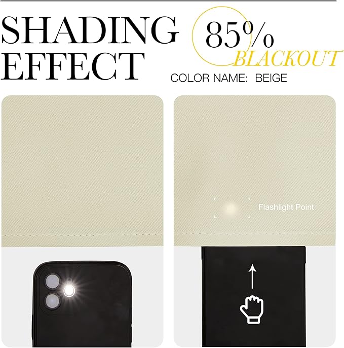 NICETOWN Room Darkening Beige Curtains 102 inches Long 2 Panels Burg, Grommet Thermal Curtains Light Blinds Room Darkening Window Treatments for Bedroom, 2 Panels, W52 x L102