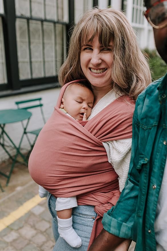 Boba Baby Wrap Carrier – Original Baby Sling Carrier for Newborns (7–35 lbs), Soft, Secure, Hands-Free & Ergonomic, Ideal for Comfortable Bonding, New Parents (Dusty Pink)