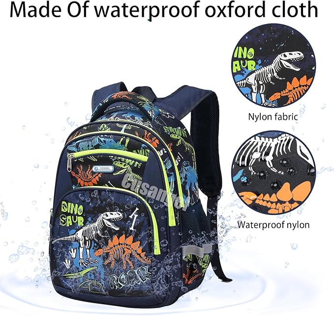 Cusangel Backpack for Boys Girls School Bookbags,Kindergarten Elementary Middle School Lightweight Waterproof Multifunctional Large Capacity for Backpack (16inch Luminous dinosaur)