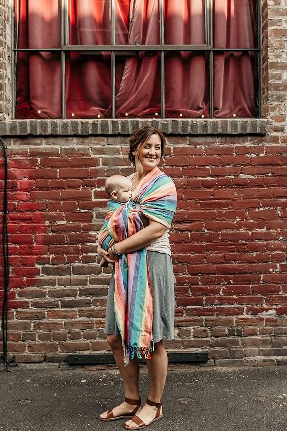 Hip Baby Wrap - 100% Soft Cotton Baby Sling Wrap - Baby Hip Carrier - Nursing Wraps for Breastfeeding, Baby Carrier Sling - Newborn to Toddler Baby Carrying Wrap, Supports 8-35 lbs - Summer Rainbow