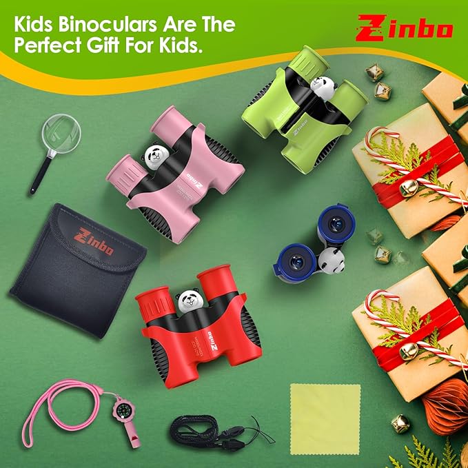 Binoculars for Kids, Toys for 3-12 Year Old Girls and Boys, Bird Watching Hiking 4 5 6 7 8 9 Year Old Girl Boy Christmas Birthday Gifts, Outdoor Toys for Kid Set with Magnifying Glass & Compass