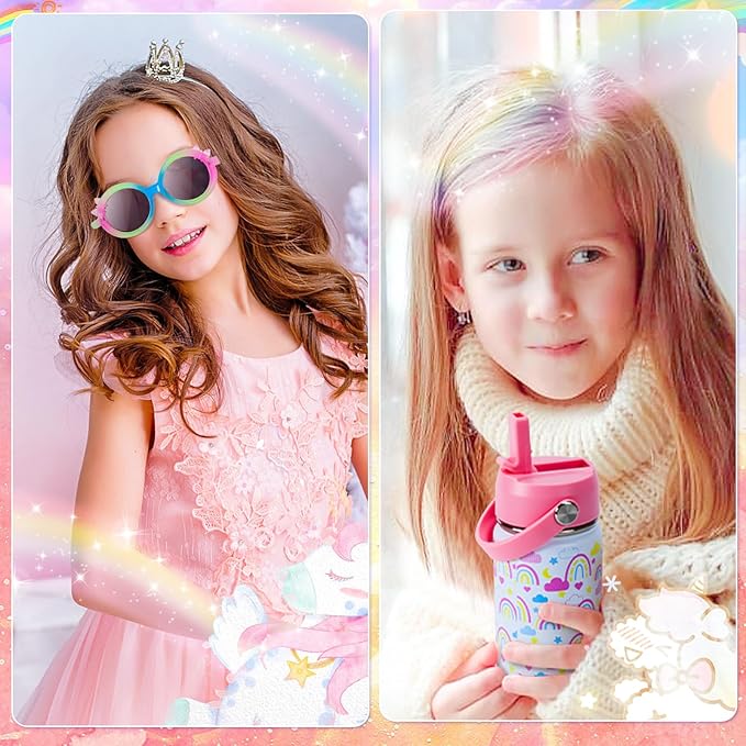 Unicorn Toys for Girls, Kids Gifts with Glowing Blanket, Water Bottle, Eye Mask, Headband, Crossbody Bag, Sunglasses - 12PCS Birthday Gift Toys for Girls 6-10+