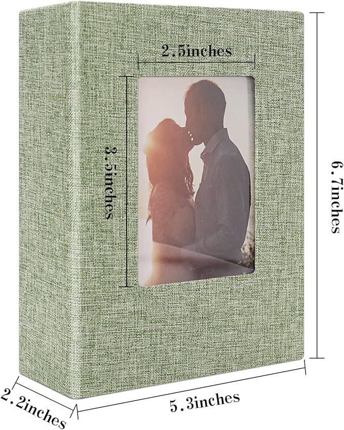 Vienrose Photo Album 4x6 100 Pages Photos Linen Cover Picture Book with Front Window for Baby Wedding Children