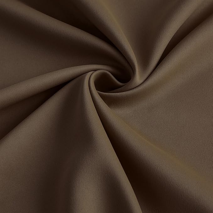 KEQIAOSUOCAI Brown Blackout Curtains 96 Inches Long,Soft Polyester Faux Silk Floor Length Pinch Pleats Panels Drapery for Bedroom, Living Room, Office, Hotel, 40" W x 96" L, Set of 2, Dark Chocolate