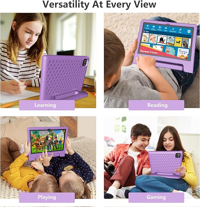 Kids Tablet 10 Inch, Tablet for Kids Android 13, 4GB+64GB, 8-Core CPU, WiFi 6, 12H Battery Life, Parental Control, 1280 * 800 HD Display, Dual Cameras, Shockproof Case, Pre-Installed Educational Apps