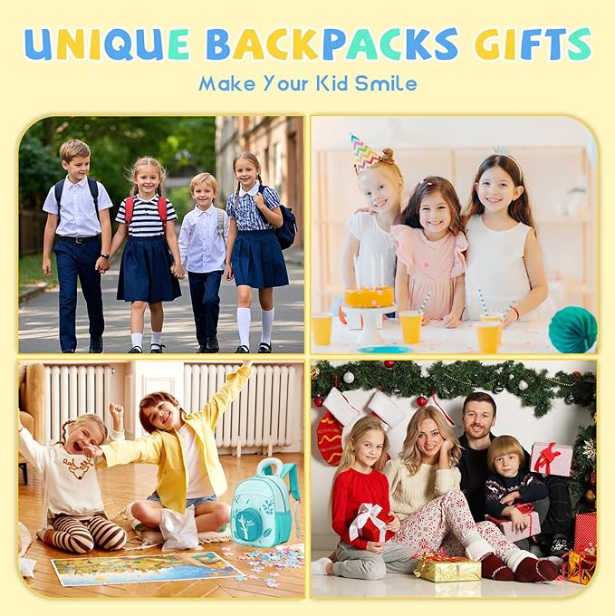 SUN EIGHT Kids Backpack with Plush Toy – Cute & Durable School Bag for Toddlers and Kindergarten