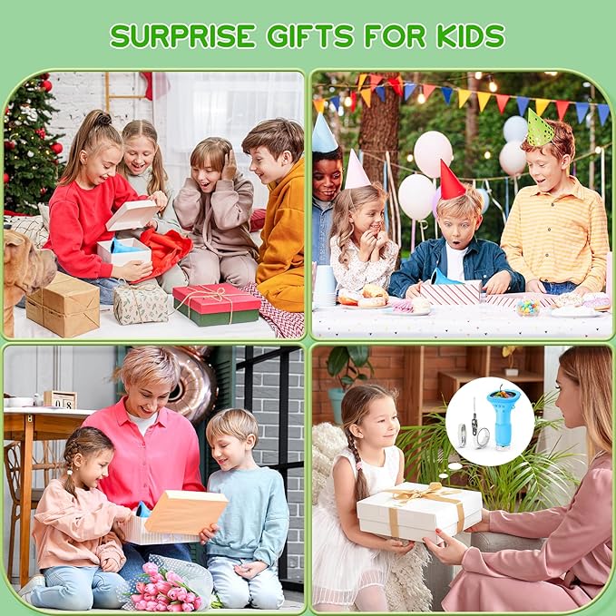 Kids Microscope, Pocket Portable Microscope with 2'' Inch Screen - Powerful Magnification Mini Microscopes Magnifying Glass with Lights, Ideal Christmas Birthday Gifts for Age 3-12 Boys - Blue