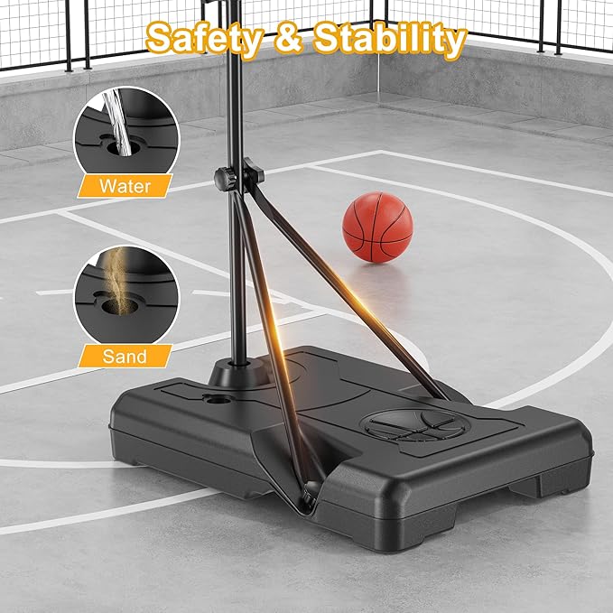 Kids Indoor Basketball Hoop with Scoreboard & Timer,Toddler Adjustable Height Basketball Goal Toy for Outdoor Backyard,Sports Game Play
