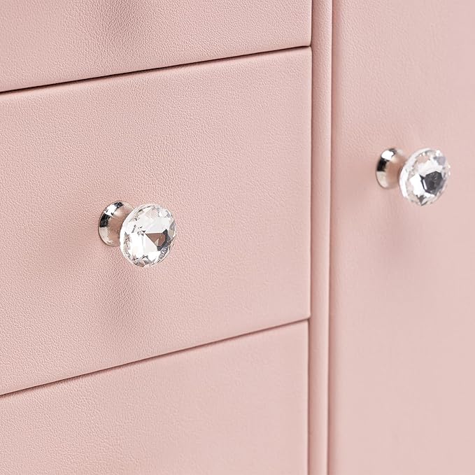 Vlando Musical Jewelry Box with Spinning Ballerina, Girls’ Jewelry Organizer for Necklaces Rings and Hair Accessories, Gift for Girls and Kids, Pink