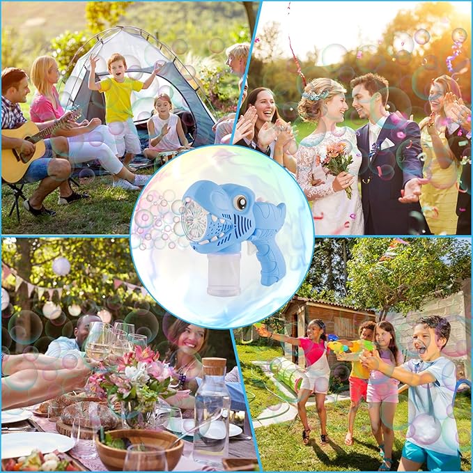 Onory 2 Pack Bubble Gun Machine for Kids, Bubble Gun with Bubble Solutions for Boys Girls, Bubble Blaster for Summer Toy, Party Favors, Outdoor & Indoor Activity, Birthday Gift, Bubble Blower
