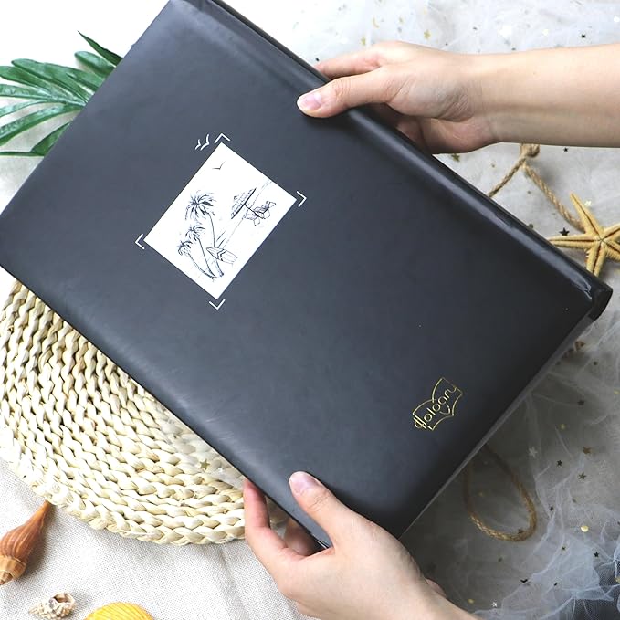 Holoary Travel Photo Album 4x6 - 300 Photos, Three Pictures Per Page, Memo Area, Beach & Vacation Memories