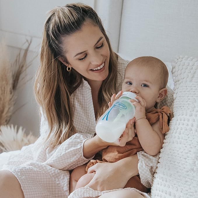 Dr. Brown's Natural Flow Anti-Colic Options+ Wide-Neck Baby Bottles 9 oz/270 mL,with Level 1 Slow Flow Nipple,4 Count,0m+