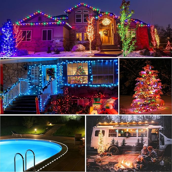 99FT Solar Rope Lights Outdoor Waterproof, 300 LED String Light USB & Solar Powered with Remote Control, 18 Colors Changing Fairy Tube Lighting for Outside Indoor Patio Pool Christmas Decor