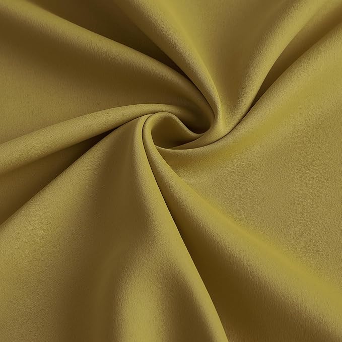KEQIAOSUOCAI Yellow Pinch Pleated Curtains 90 Inch Length 2 Panels Set Noise Cancelling Window Drapes for Nursery Bedroom Living Room 40x90