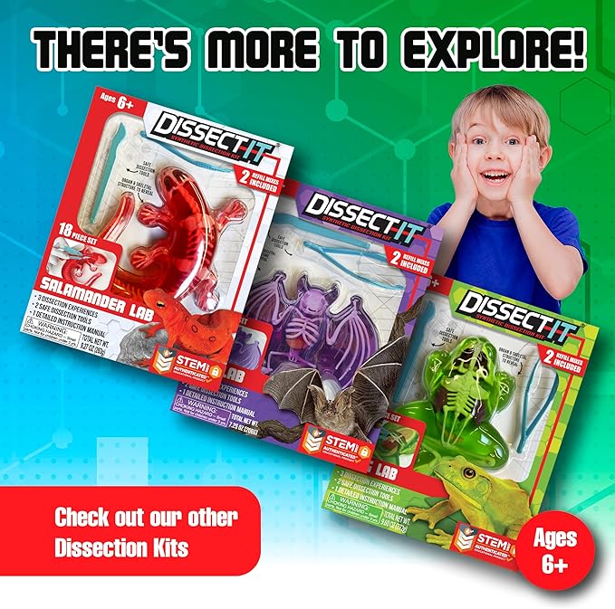 Top Secret Toys Mega Lab Dissect It Kit for Kids, Synthetic Frog and Piranha Dissection Kids Science Kit with Tools, STEM Biology Toys for Ages 6+