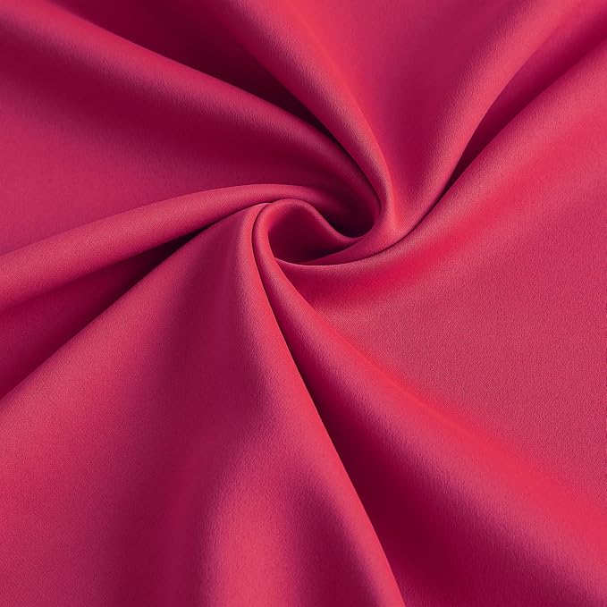 KEQIAOSUOCAI Pinch Pleated Hot Pink Blackout Curtains Short 2 Panels Set 45 Inch Length for Small Windows, Sound & Light Reducing Room Darkening Drape for Bathroom Bedroom(Hot Pink, 2 PCs, W40 x L45)