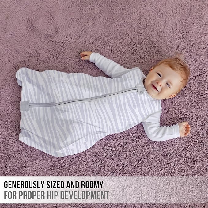 Mama Cheetah Baby Sleep Sack 0.5 TOG, Organic Cotton Baby Wearable Blanket with Two-Way Zipper, Swaddle Transition Baby Sleeping Bag for Newborn Infant Toddler Boy Girl, 6-12 Months