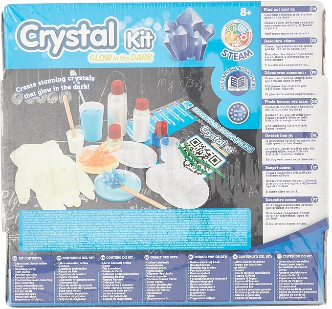 Science4you - Crystal Growing Kit for Kids Age 8+ - Chemistry Set with 10 Science Experiments for Kids Including Growing Crystals and Gem Stones, Geology Gifts for Kids, Science Kits for Kids Age 8