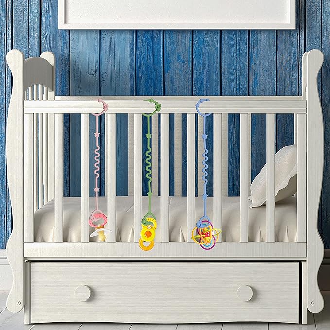 Toy Straps for Baby,RTMOK Silicone Setpacifier Clip,Applies to Car Seat Toy,Teether Toy,High Chair,Stroller Accessories,Baby Toy Clips,Cribs,Rocking Chair (Multicolored)