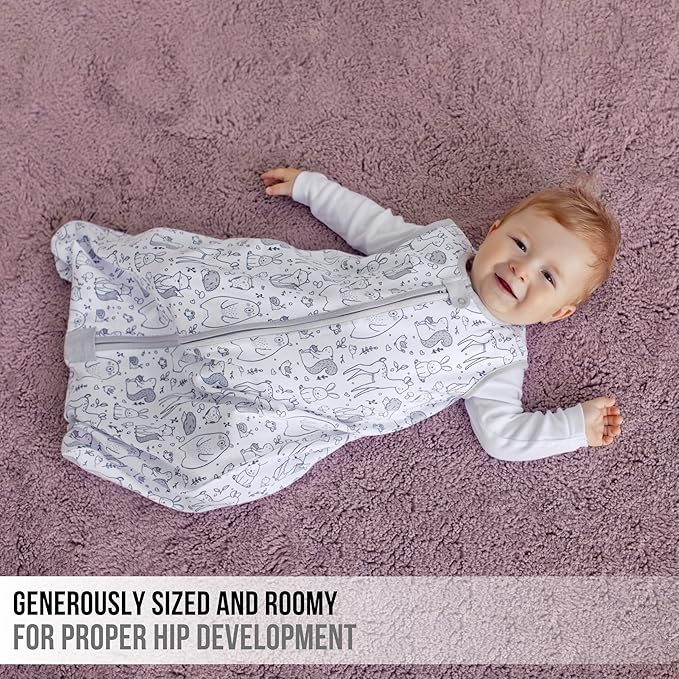 Mama Cheetah Baby Sleep Sack 0.5 TOG, Organic Cotton Baby Wearable Blanket with Two-Way Zipper, Swaddle Transition Baby Sleeping Bag for Newborn Infant Toddler Boy Girl, 24-48 Months