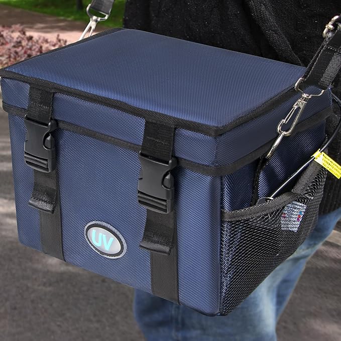 UV Sanitizer Box, 12L Portable Sanitizing and Cleaning Machine with 3-Level Timer, Foldable UV Cleaner Box for Toys, Mask, Towel, Key Etc. Ozone Free UV Cleaning Machine