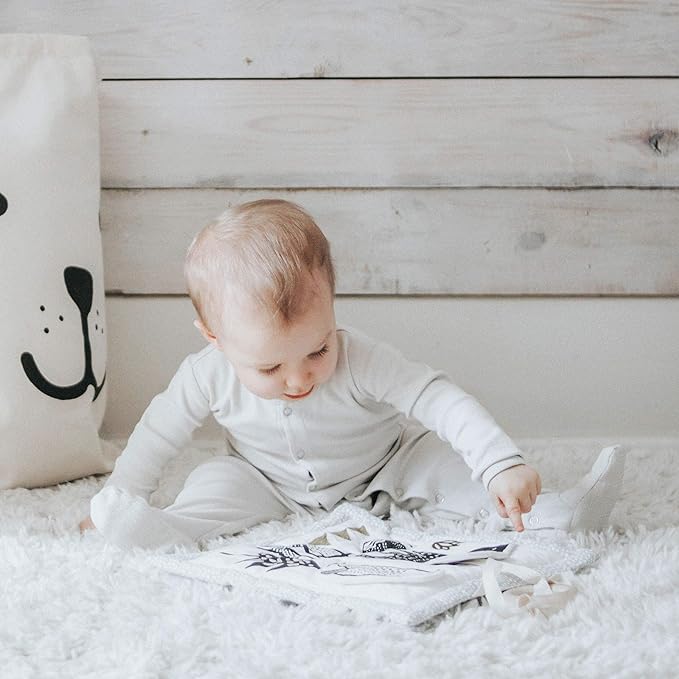 Wee Gallery Woodland Activity Pad Organic Baby Play Mat with Sensory Toys, High Contrast Newborn Essentials Soft Tummy Time Mat for Babies 0-12 Months, Visual and Motor Skill Development Toy