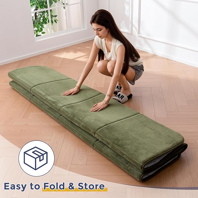 MAXYOYO 1.2" Thick Baby Play Mat for Floor, 78"x 78" Foldable Playpen Mat,Tummy Time Foam Mats Ultra Soft Support, Padded Carpet with Non-Slip Backing for Infant,Kids and Toddler Crawling, Green