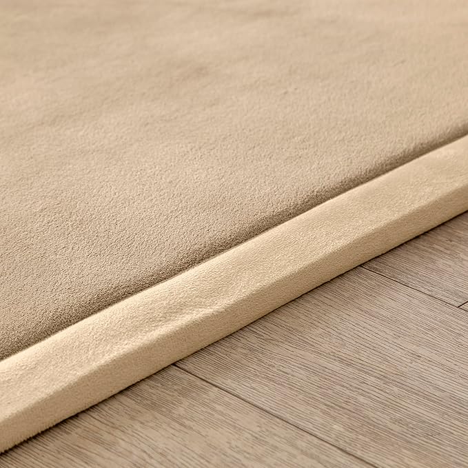 Loartee Coral Velvet Crawling Rug (5.0'x 6'8", Brown) for Toddler Children Play Area Rug Yoga Mat Exercise Pad