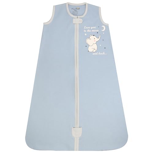 Baby Sleep Sack 1.0 TOG, Organic Cotton Baby Wearable Blanket with Two-Way Zipper, Swaddle Transition Baby Sleeping Bag, All-Season Sleep Sack for Newborn Infant Toddler Boy Girl, 0-6 Months, 1-Pack