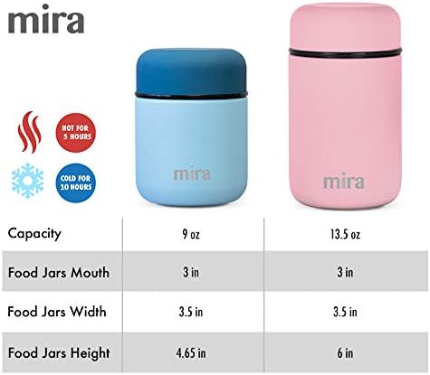 MIRA 9oz Insulated Food Jar Thermo for Hot Food & Soup, Compact Stainless Steel Vacuum Lunch Container - Lilac