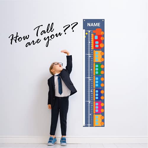 Sungwon Personalized Kids Canvas Growth Chart, Height Chart, Train