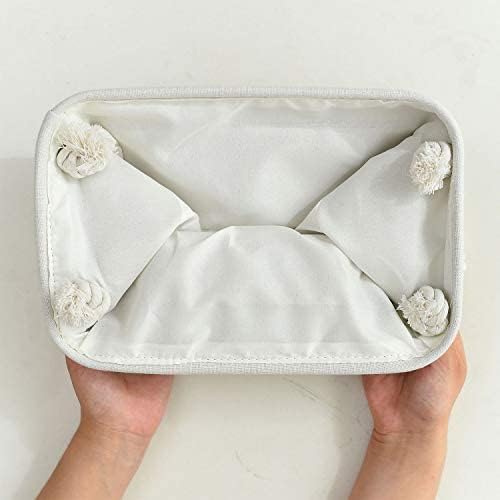 Small Storage Baskets for shelves,Fabric Storage Baskets for closet,rectangular Collapsible baskets for organizing clothes,books,gifts