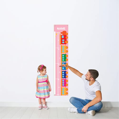 Sungwon Personalized Kids Canvas Growth Chart, Height Chart, Train