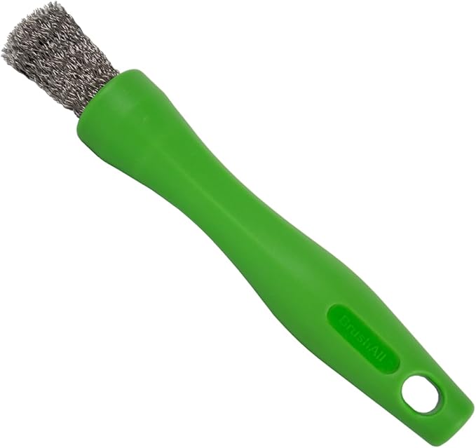 BrushAll® Wire Hand Brush with Ergonomic Handle and Tightly Packed Bristles for Kitchen, Garage, Indoor, Outdoor (Stainless Steel) Patent Pending