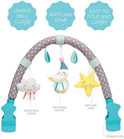Taf Toys Activity Arch Ideal for Infant & Toddlers, Fits Stroller & Pram. with Fascinating Toys, Stimulates Baby’s Senses and Motor Skills Development. Mini Moon Arch